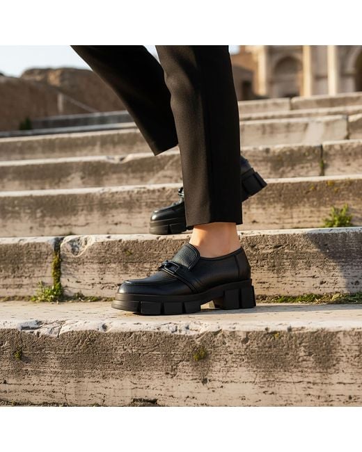 Beautiisoles by Robyn Shreiber Made in Italy Black Raquel Leather Comfortable Oxford For Work Or School