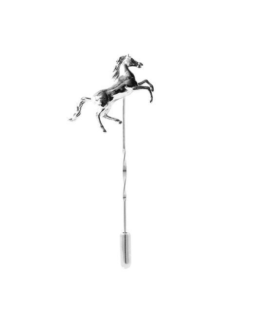 Lee Renee White Horse Tie Pin – Twist Tie Pin – for men