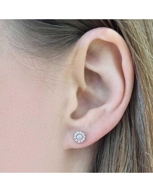 Lee Renee Metallic Dahlia Bud Freshwater Pearl Earrings –