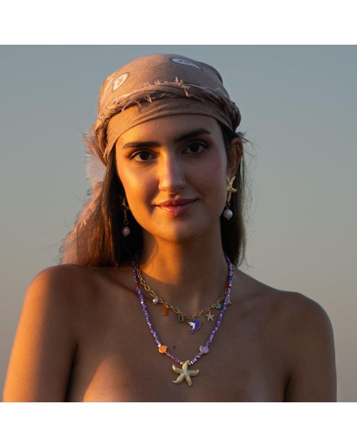 Ebru Jewelry Metallic Dolphin & Sea Life Charm Choker Necklace