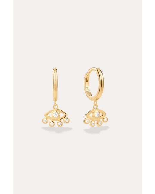 Vanhi Metallic Defender Evil Eye Hoops