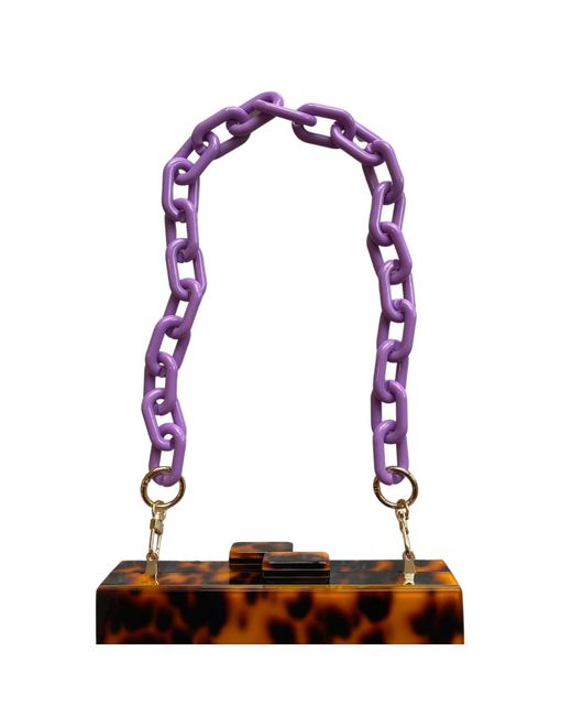 CLOSET REHAB Purple Chain Link Short Acrylic Purse Strap In Lilac
