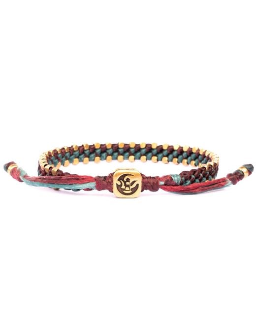Harbour Uk Multicolor Brass & Wine Aquagreen Rope Bracelet For Women. Harrogate Connection