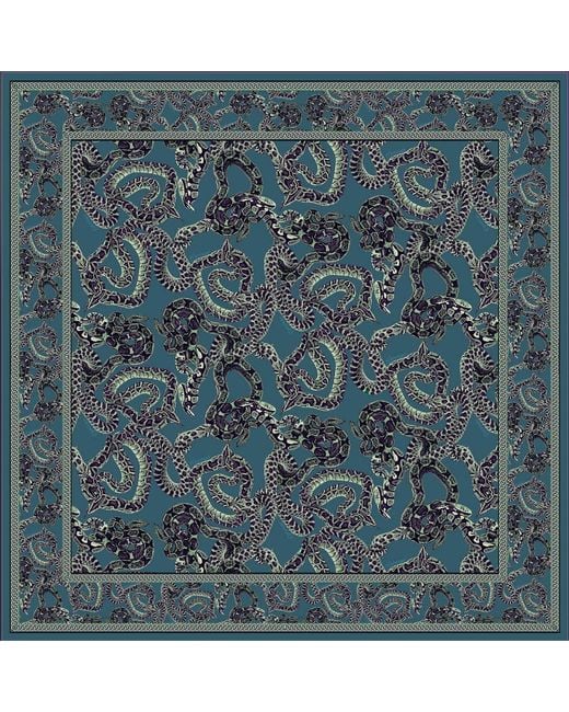 Monzlapur New York Blue Small Silk Snake Scarf