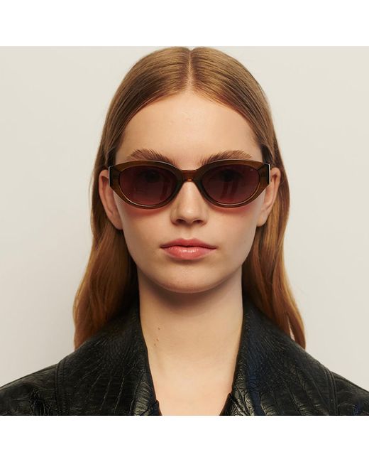 A.Kjærbede Brown Winnie Smoke Transparent Sunglasses for men