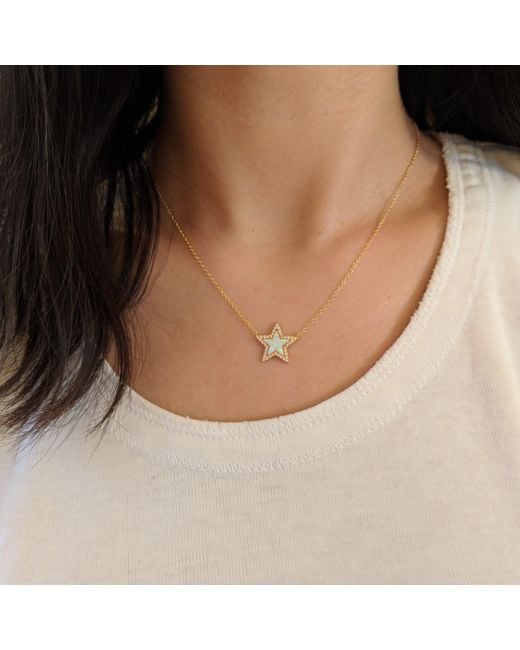 KAMARIA Metallic Opal Star Necklace