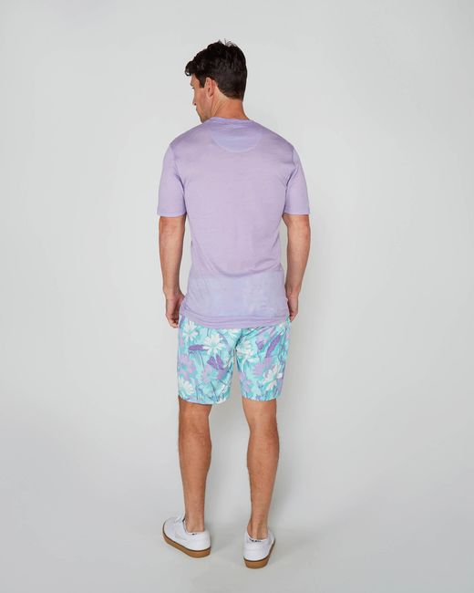 Lords of Harlech Purple Cassius Merino Jersey Crew Neck Shirt for men