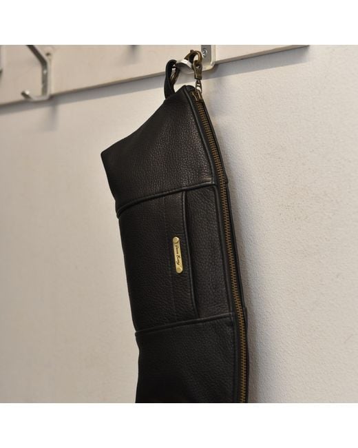 Owen Barry Black Leather Essentials Bag for men