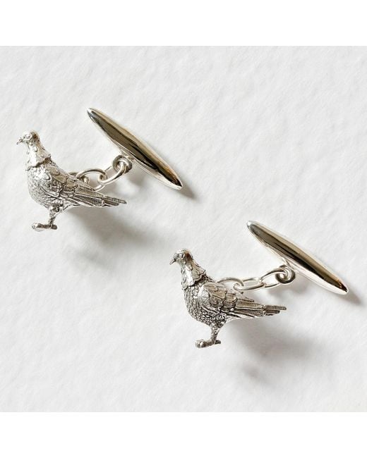 Lee Renee Metallic Pigeon Cufflinks – for men
