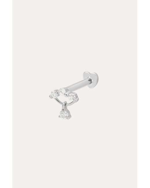 Vanhi Metallic 14K Solid Freda Lab-Grown Diamond Flat Back Stud