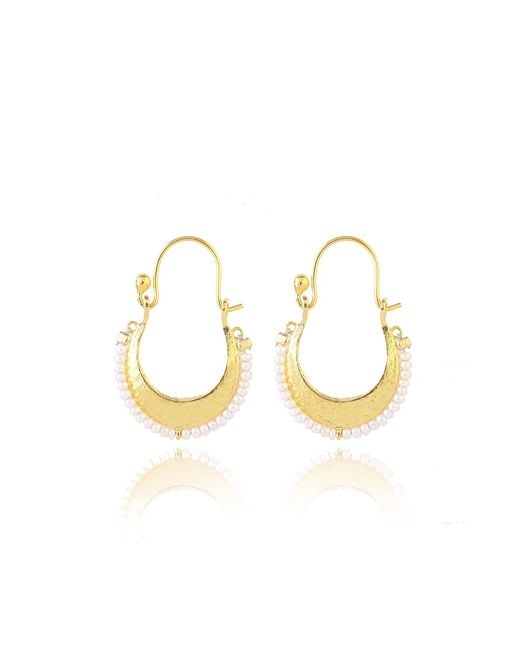 Ece London Metallic The Harmony Pearl Earrings