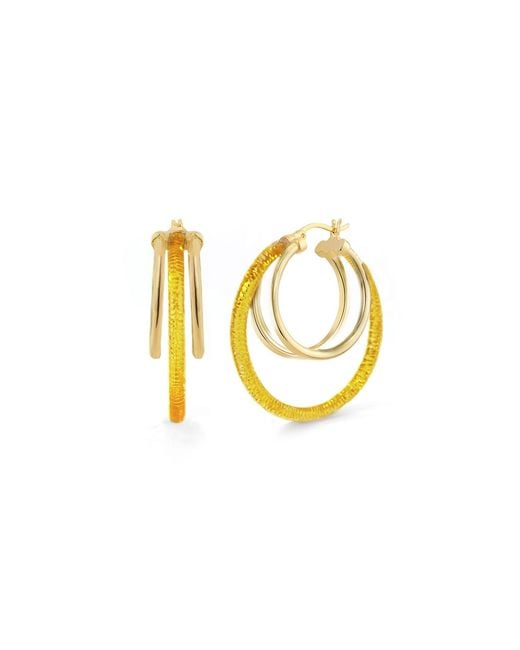 Gold & Honey Metallic Multi Hoop Earrings