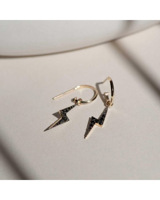 Zoe & Morgan Metallic Zap Black Diamond Yellow Gold Hoop
