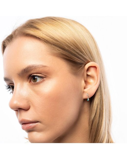 Spero London Metallic Topaz Lightning Bolt Earrings 9Ct Solid