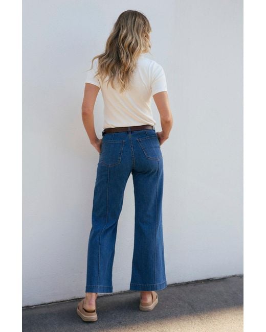 Adrift Clothing Blue Adrift Denim Wide Leg Jeans