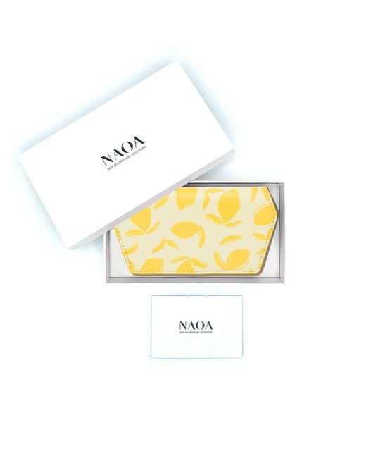 Naoa Yellow Slim Glasses Case Lemons Print