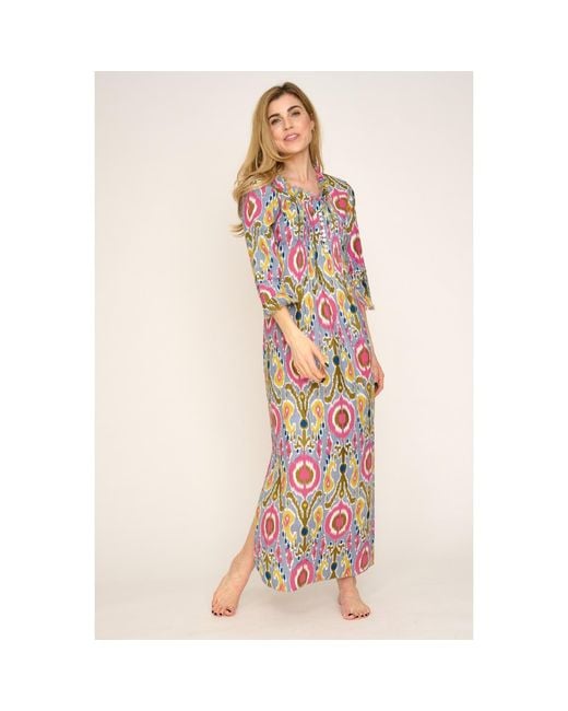 At Last Purple Cotton Annabel Maxi Dress