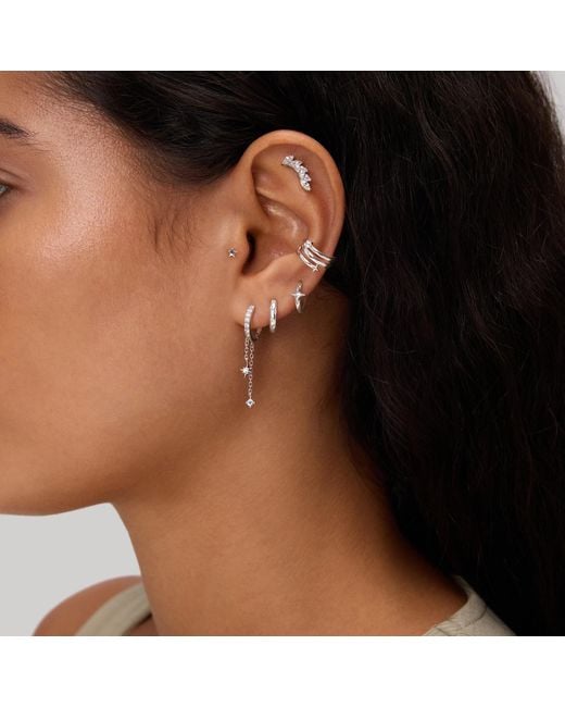 Vanhi White Star Crystal Ear Cuff