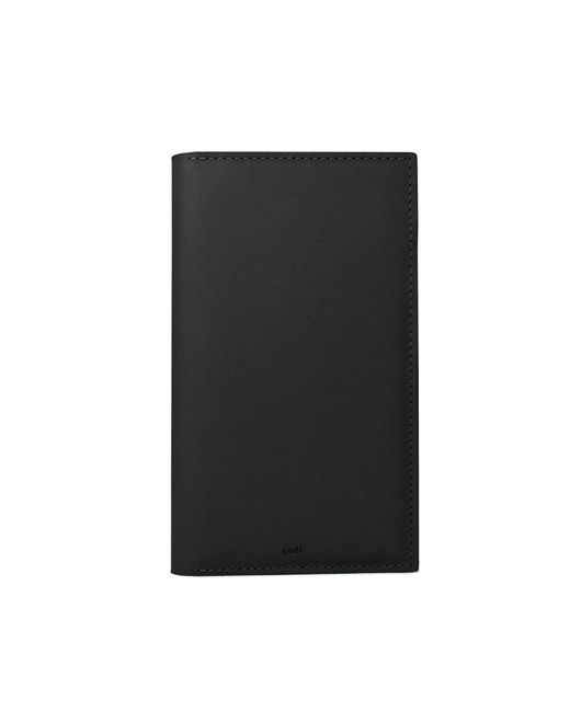 godi. Black Handcrafted Leather Passport & Travel Wallet for men
