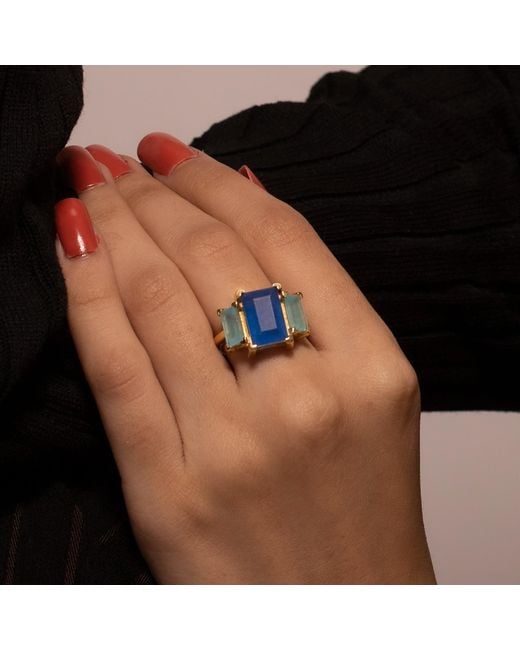 GEM BAZAAR Blue Moon River Ring