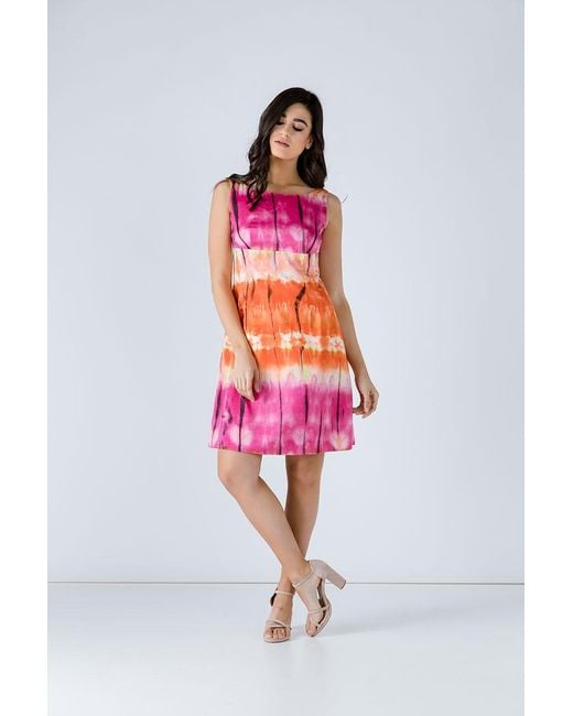 Conquista Pink Multicoloured Empire Line Dress