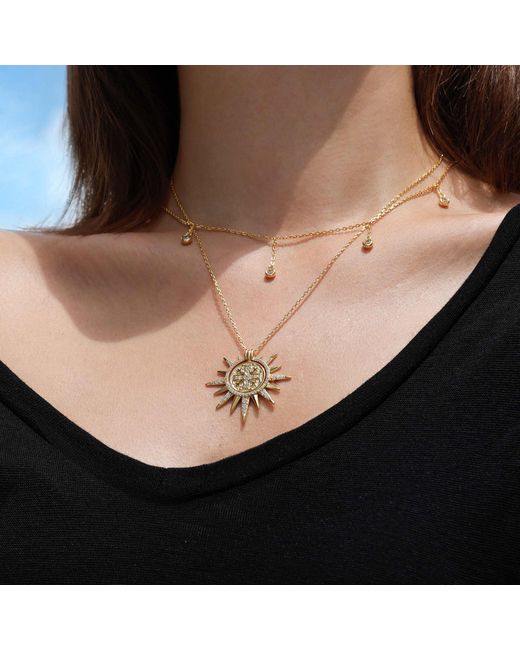 Vanimy Metallic Sunburst Necklace