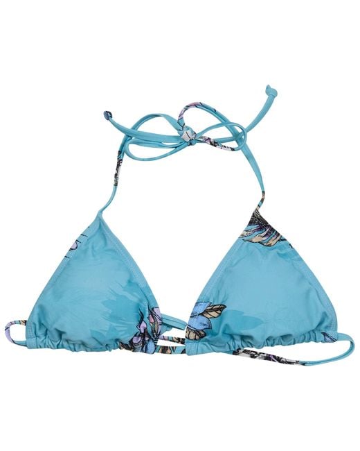 Lords of Harlech Blue Flavia Exotic Floral Bikini Top