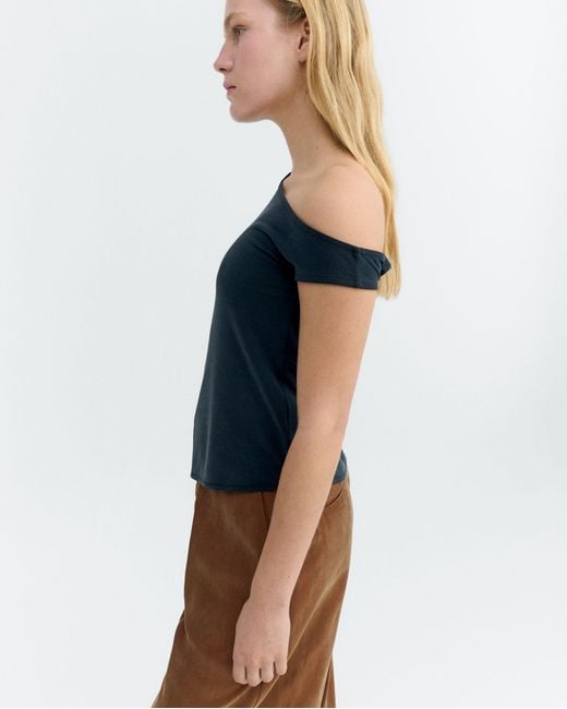 Thinking Mu Blue Asymmetrical Top Zohar