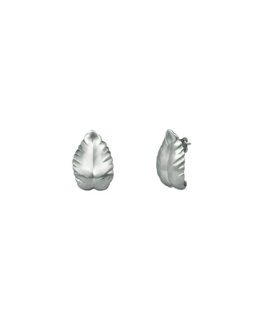 Onia Metallic Lemon-Leaf Form Earrings