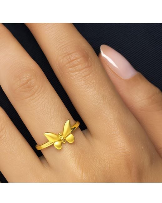 Unaloe Yellow Butterfly Ring