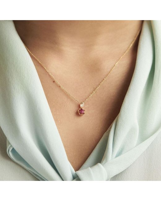 Dinny Hall Metallic July Ruby Birthstone Pendant
