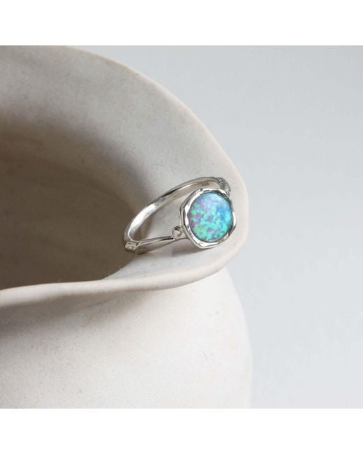 Isla Silver Blue Opal Solitaire Ring