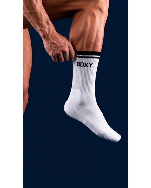 Bdxy Studio White "The Runner" Socks for men