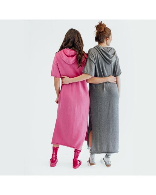 Zenzee Pink Cotton Hoodie Dress