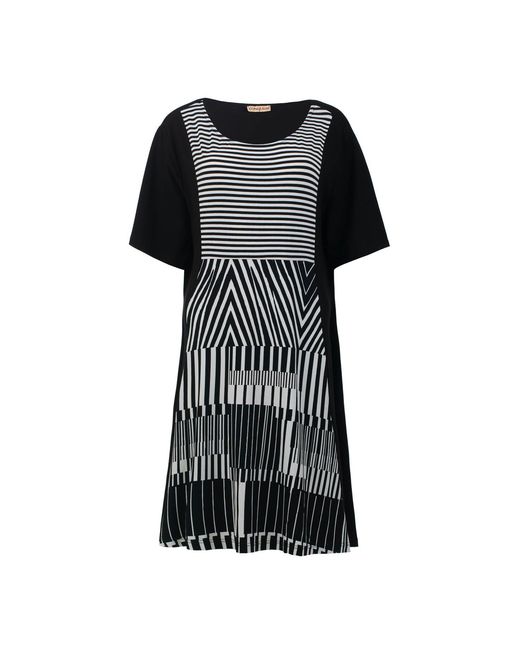 Conquista Black Monochrome Melody Plus Size Dress