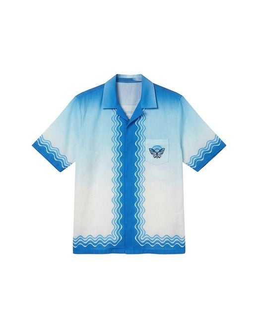 LOVEIST STORE Blue Laguna Wave Shirt for men