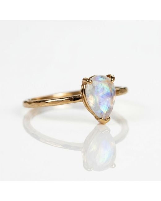 Melt'm Jewelry Metallic Pear Moonstone Ring