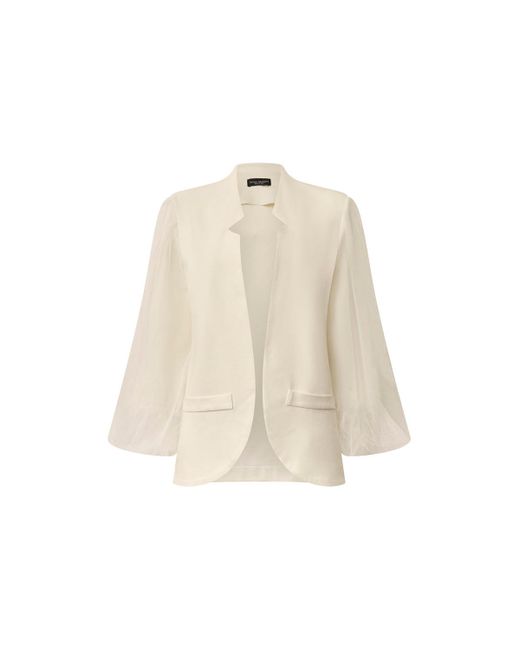 James Lakeland Natural Tulle Sleeve Blazer