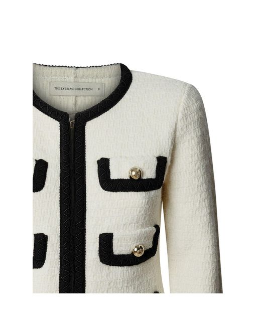The Extreme Collection Gray Neutrals Ecru Two-Tone Jacket Preston