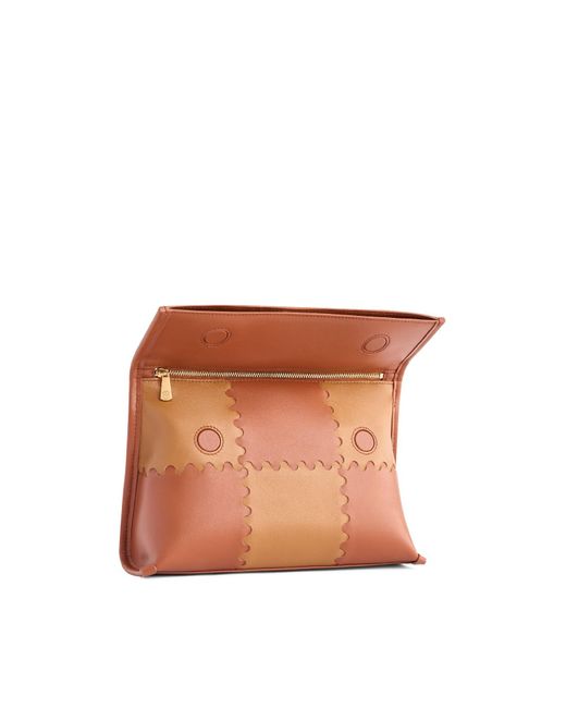 Orange Cube White Square Stitch Messenger Bag