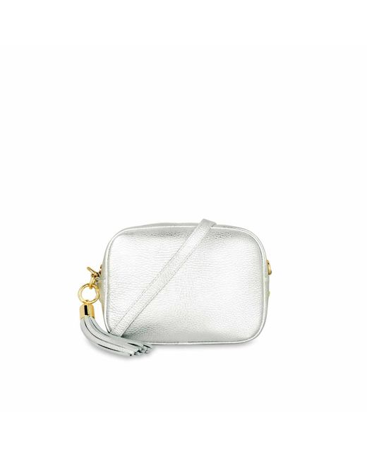 Apatchy London White The Tassel Leather Crossbody Bag