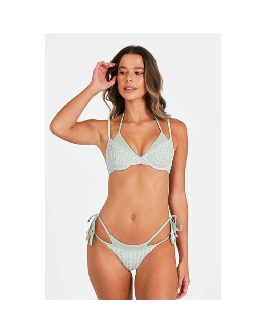 Blackbough Swim Blue Gemini Double-Layer Cheeky Bottoms Peppermint Jacquard