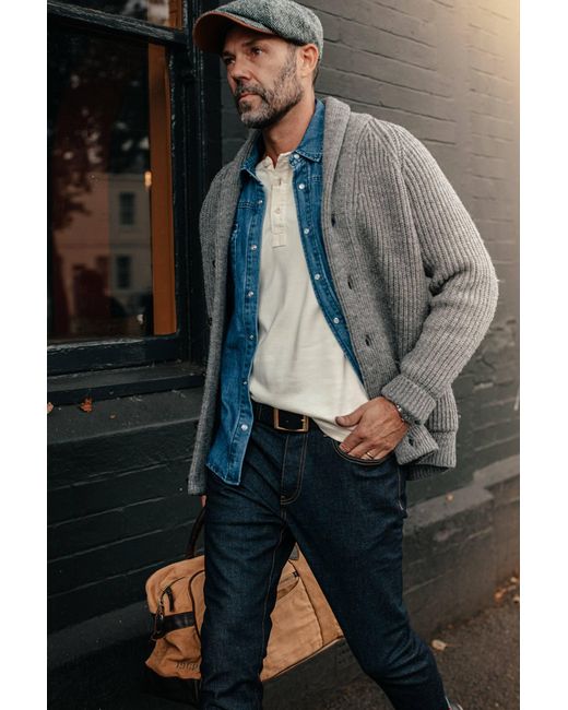 &SONS Trading Co Gray Pioneer British Wool Cardigan 2 for men