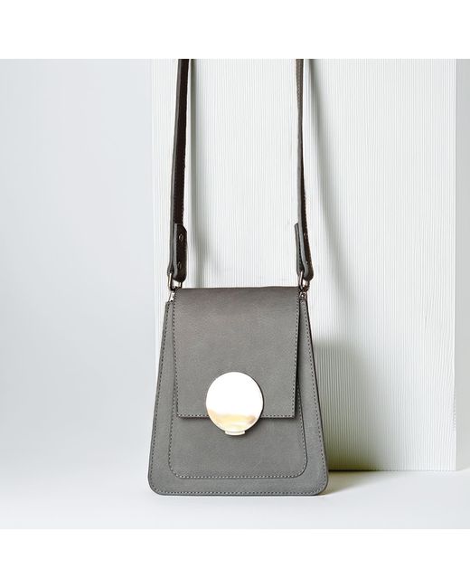 Deanog Gray Yeen Mini Leather Crossbody Bag – Graphite