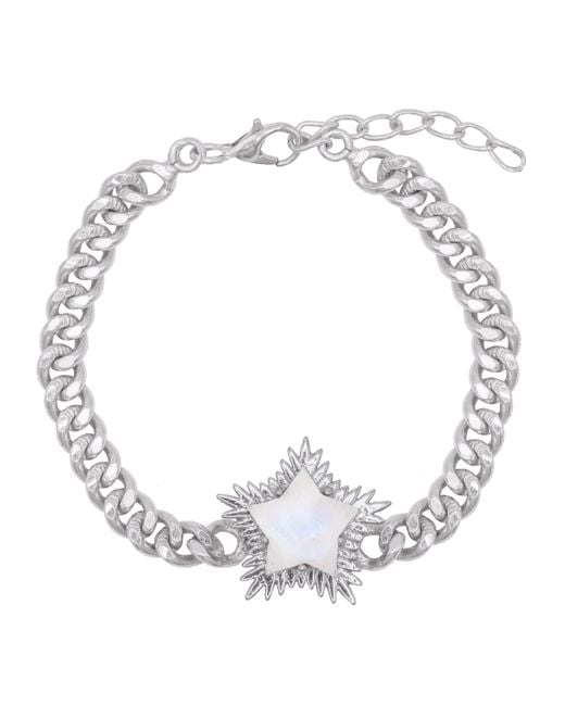 Luna Charles Metallic Willa Moonstone Spiky Star Bracelet