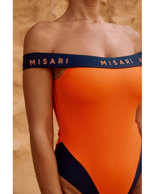 Misari Orange Aura One-Shoulder Swimsuit