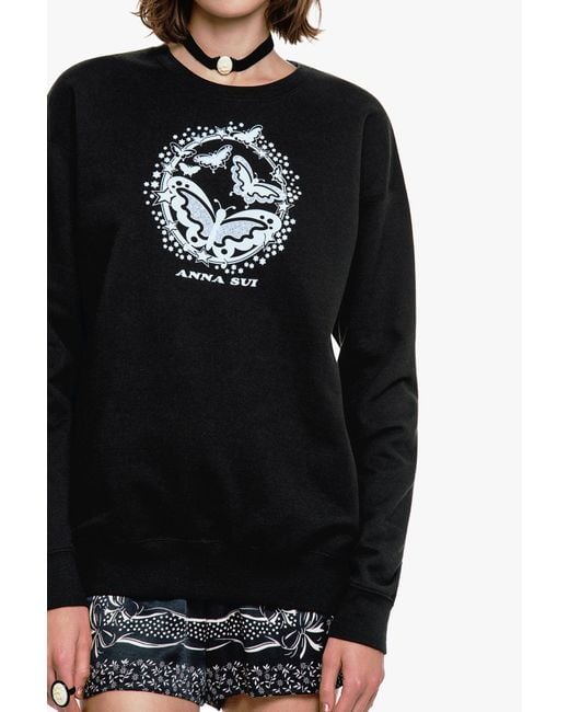Anna Sui Blue Butterflies Sweatshirt