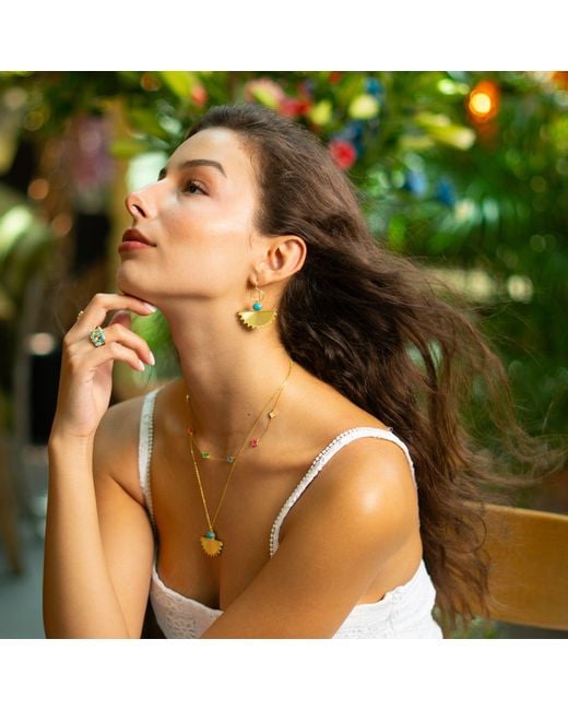 Ebru Jewelry Metallic Cleopatra Sunburst Earrings