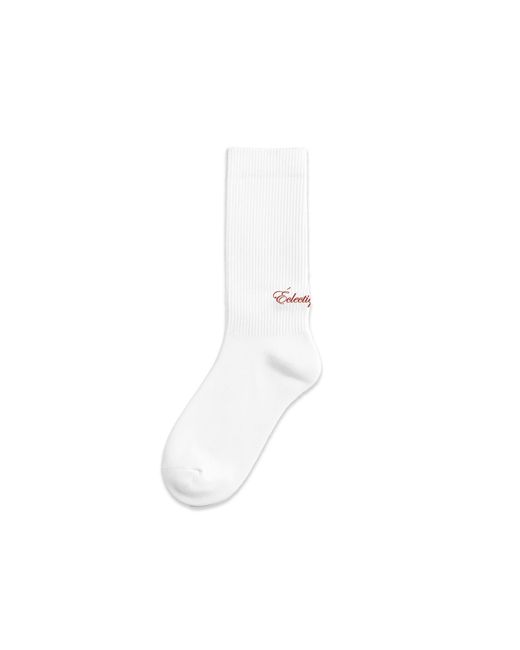 Éclectique White Logo Socks With Script Logo for men