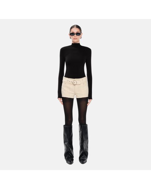 OW Collection Black Lexi Turtleneck Bodysuit